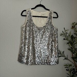 KATE SPADE NY Starlight Sequin
Lena Cami Tank Silver & Cream